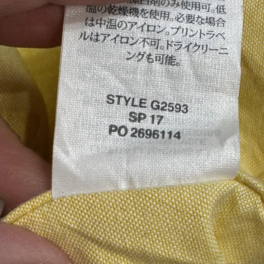 J.Crew Shirt Mens Large Yellow Lightweight Oxford Slim Button Down Short Sleeve - Picture 13 of 13